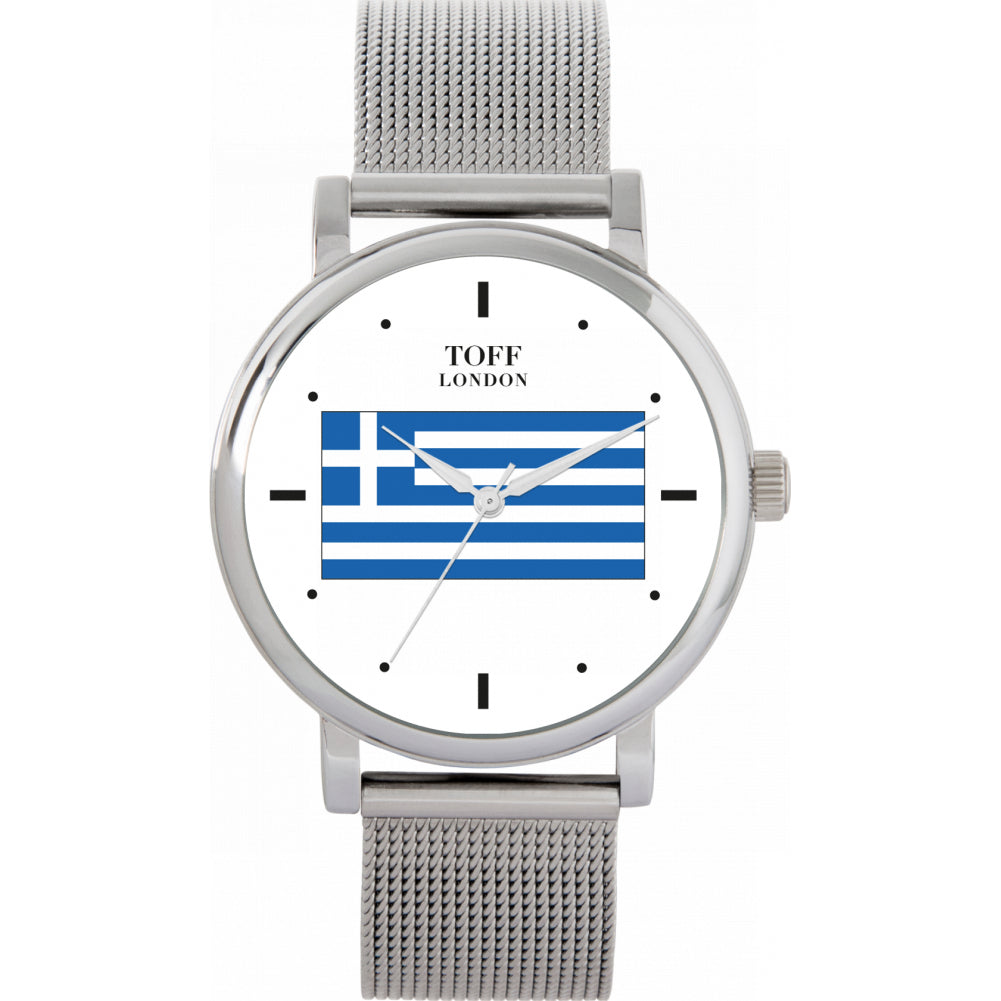 Ladies Greece Flag Watch