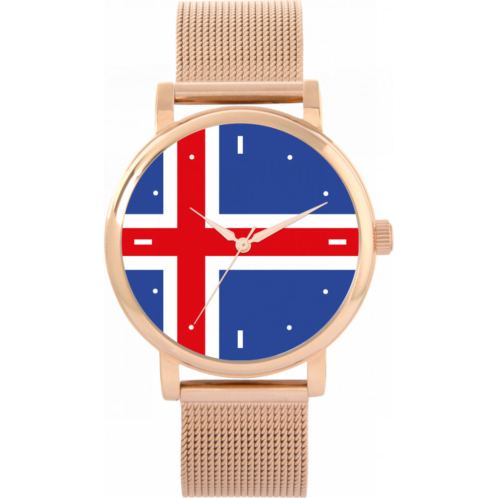 Ladies Iceland Flag Watch
