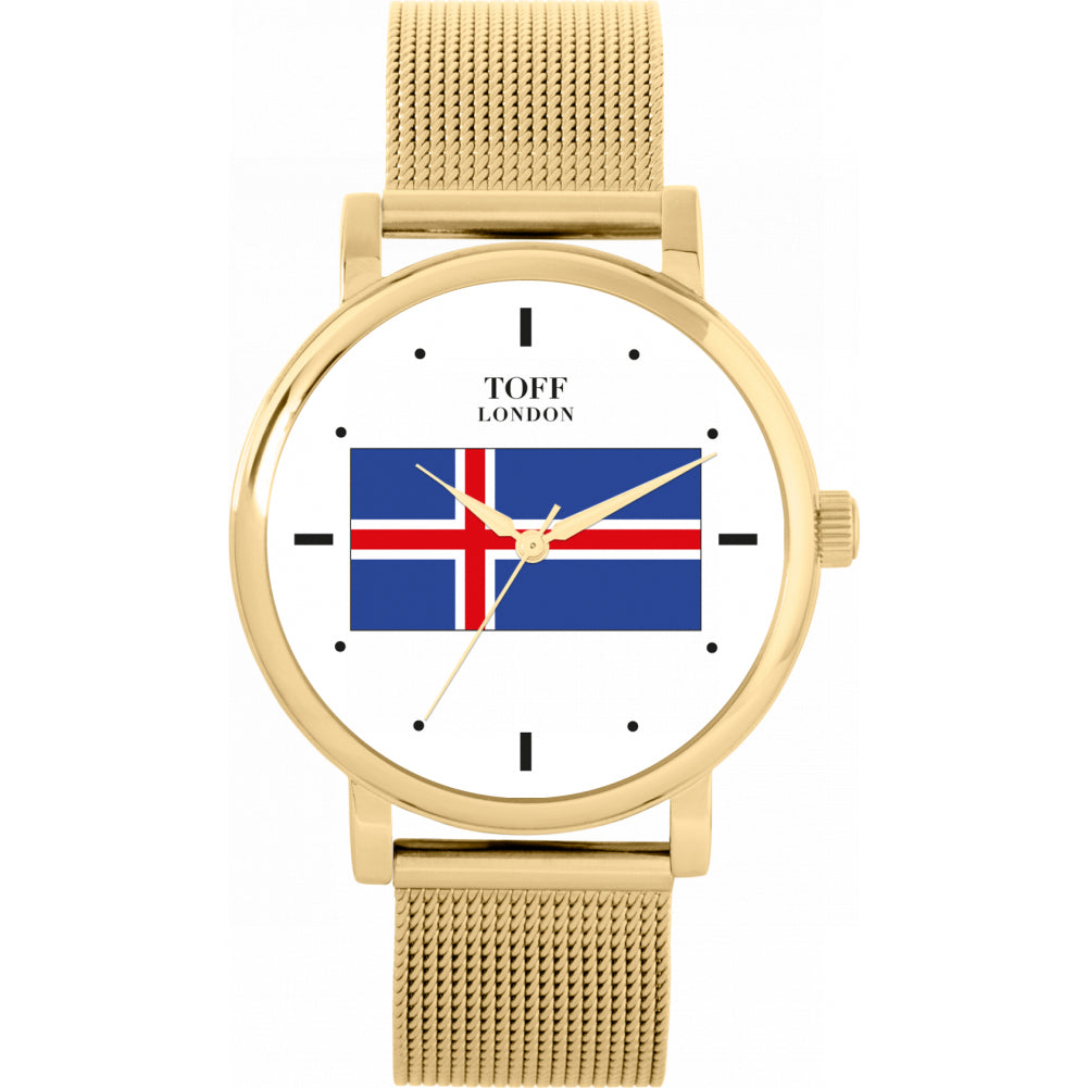 Ladies Iceland Flag Watch