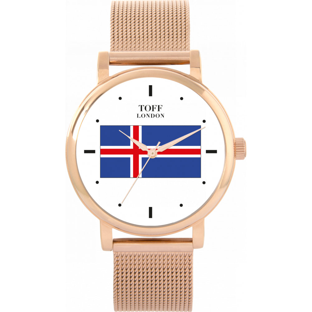 Ladies Iceland Flag Watch