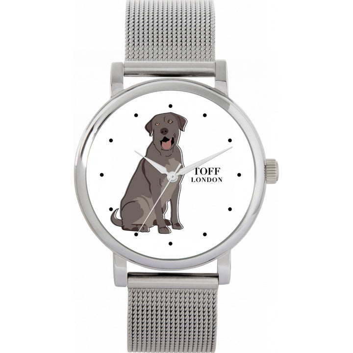 Ladies Silver Labrador Retriever Dog Watch