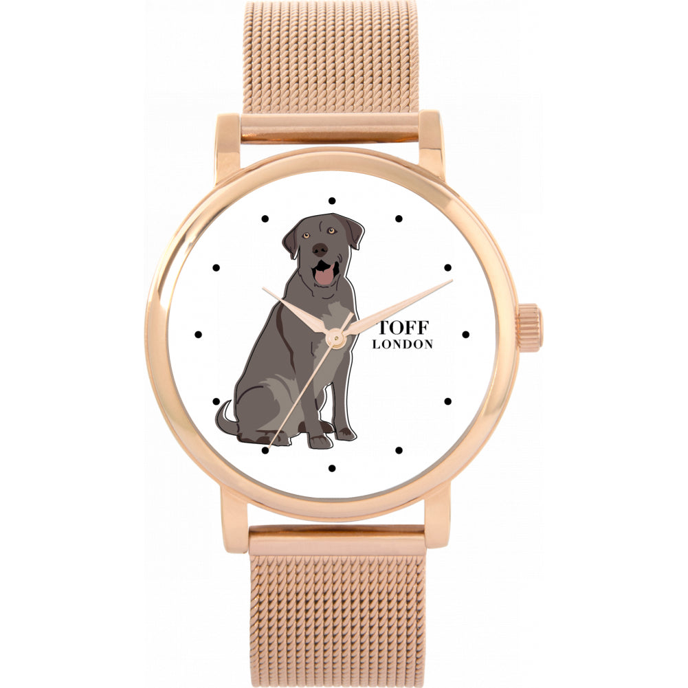Ladies Silver Labrador Retriever Dog Watch