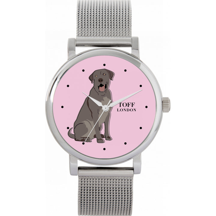 Ladies Silver Labrador Retriever Dog Watch