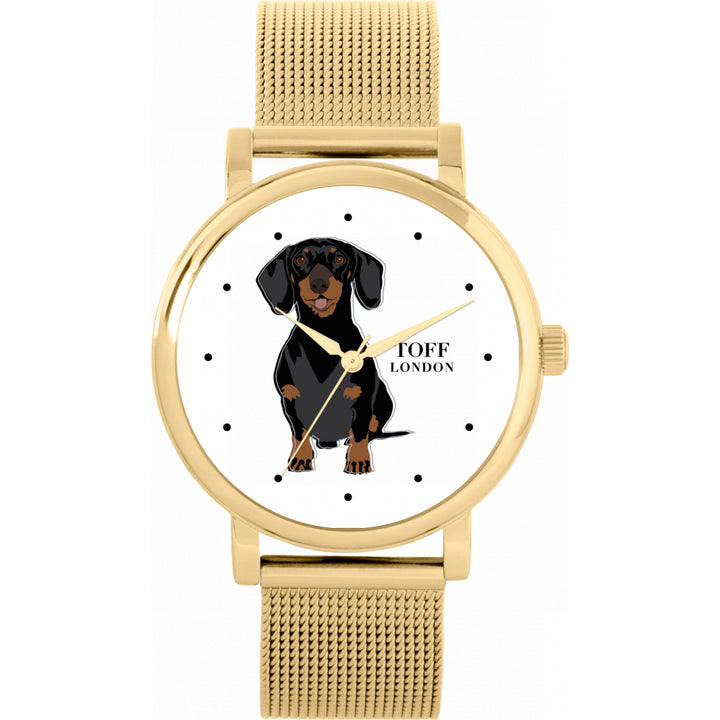 Ladies Black Dachshund Dog Watch