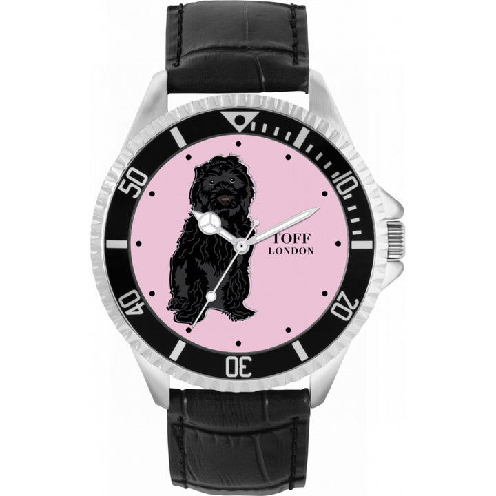 Mens Black Cockapoo Dog Watch