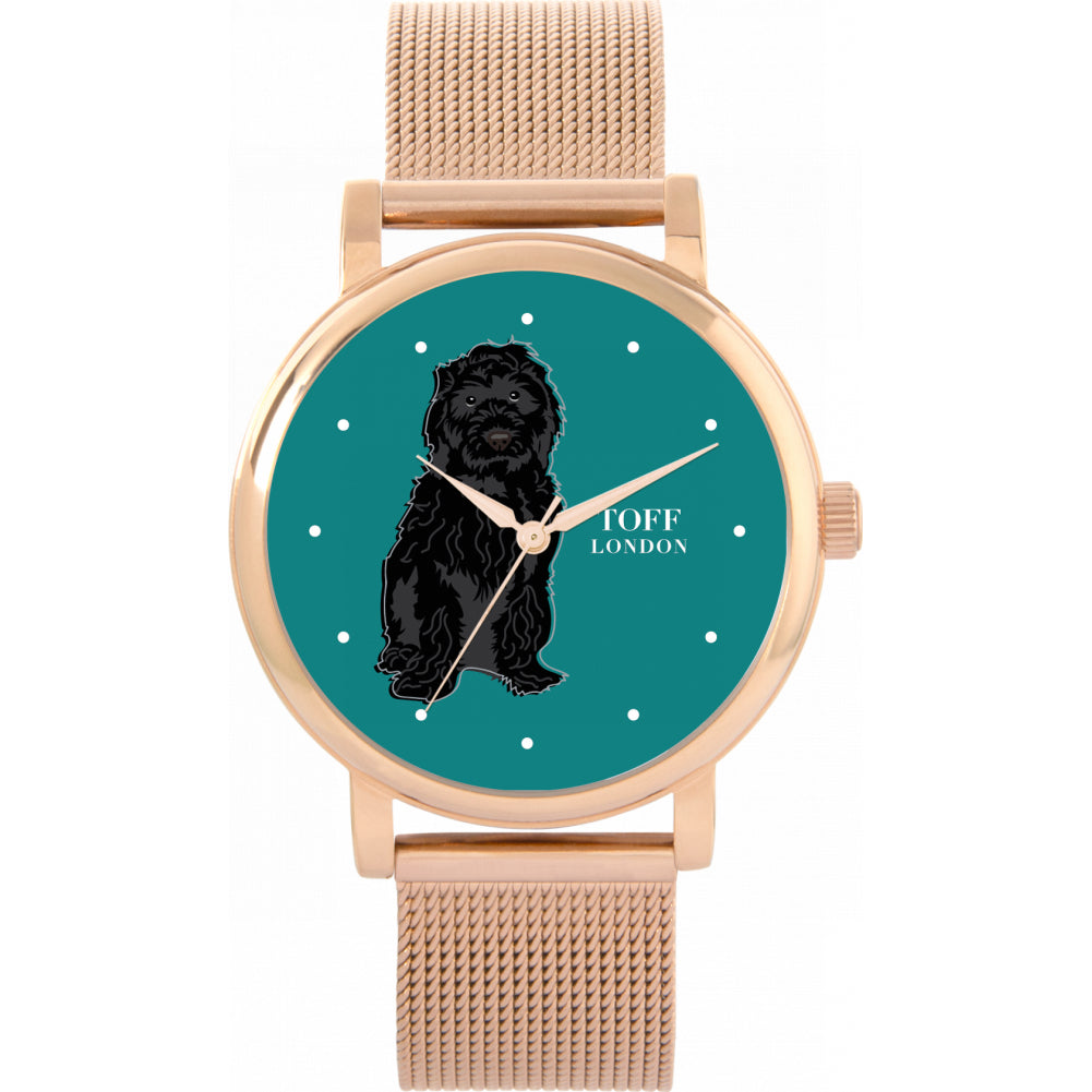 Ladies Black Cockapoo Dog Watch