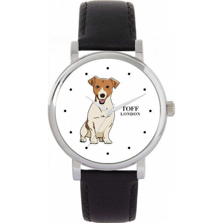 Ladies Beige Jack Russell Terrier Dog Watch
