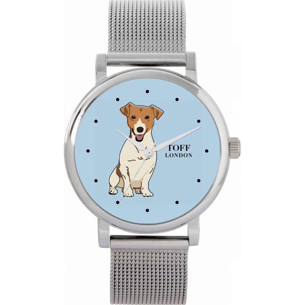 Ladies Beige Jack Russell Terrier Dog Watch