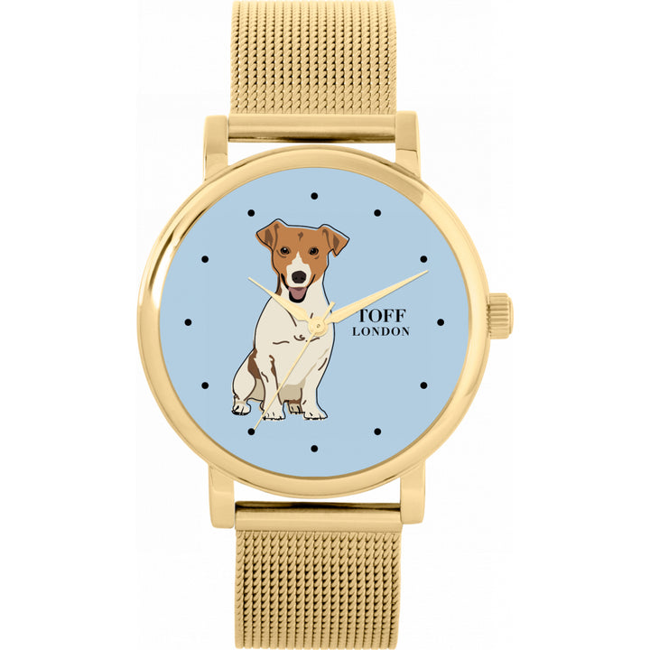 Ladies Beige Jack Russell Terrier Dog Watch