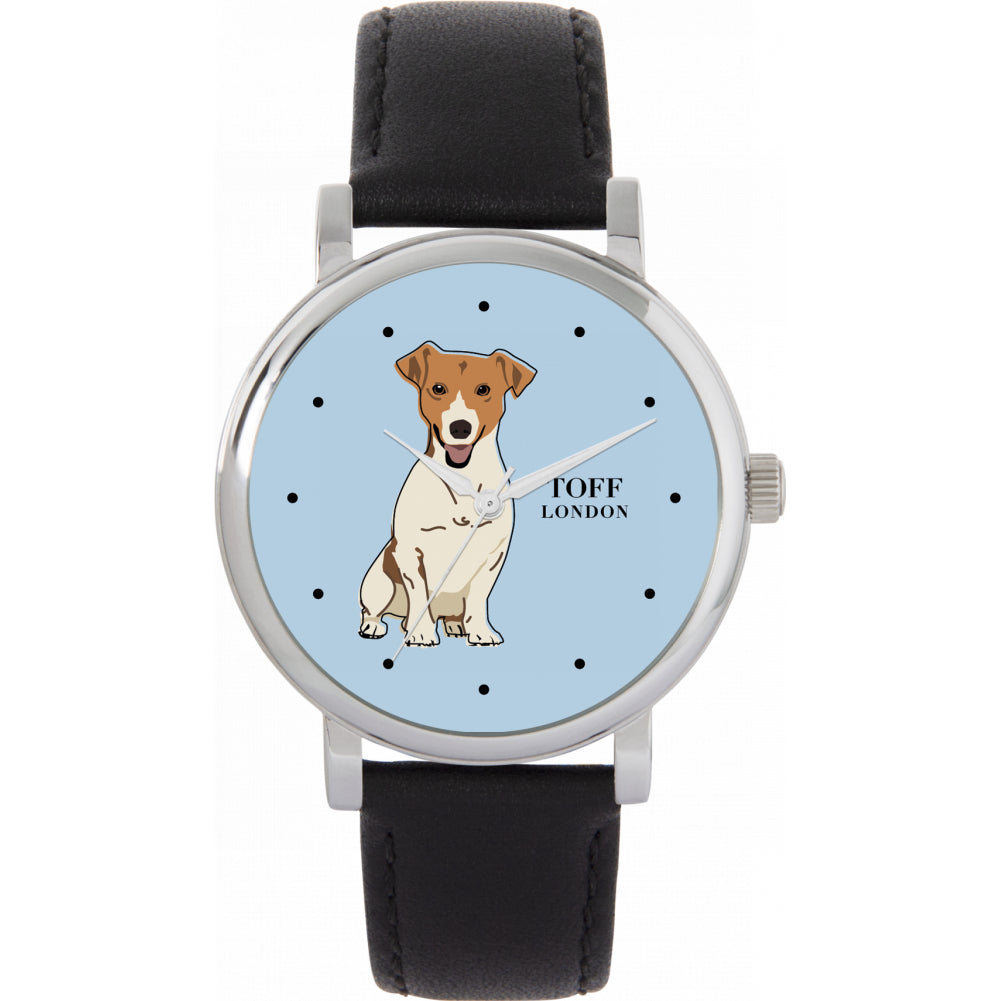 Ladies Beige Jack Russell Terrier Dog Watch