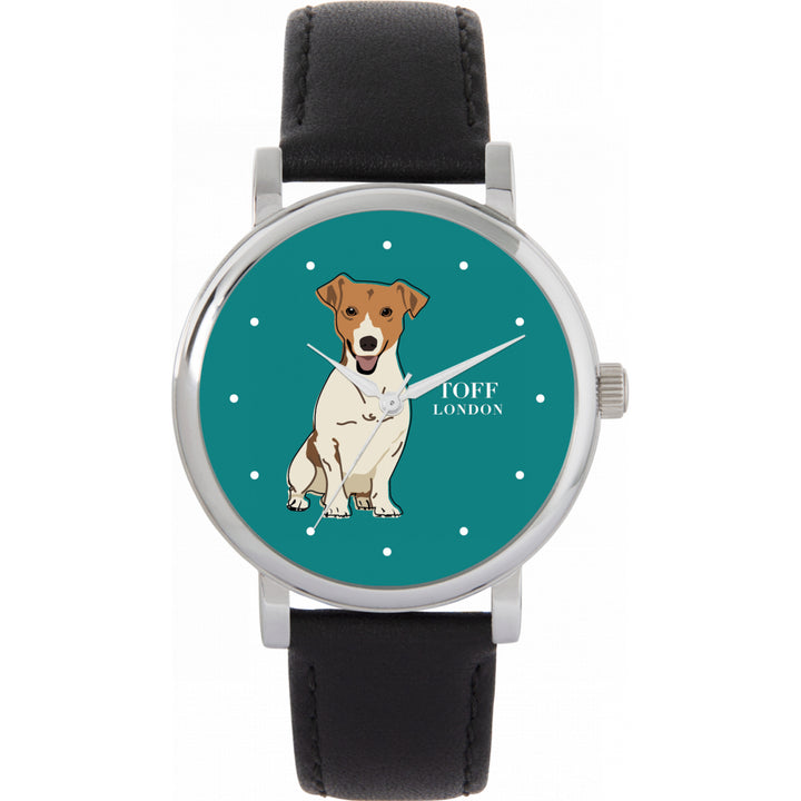 Ladies Beige Jack Russell Terrier Dog Watch