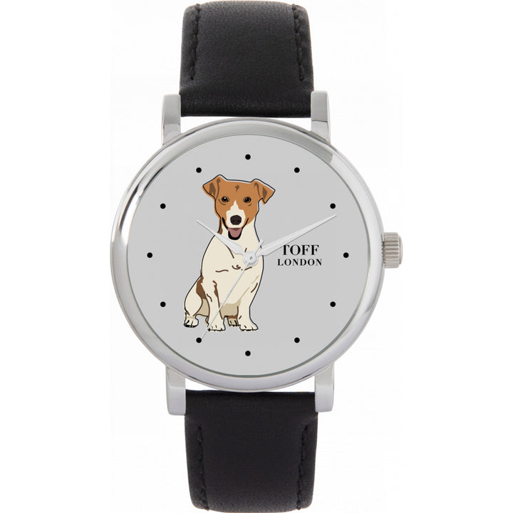 Ladies Beige Jack Russell Terrier Dog Watch