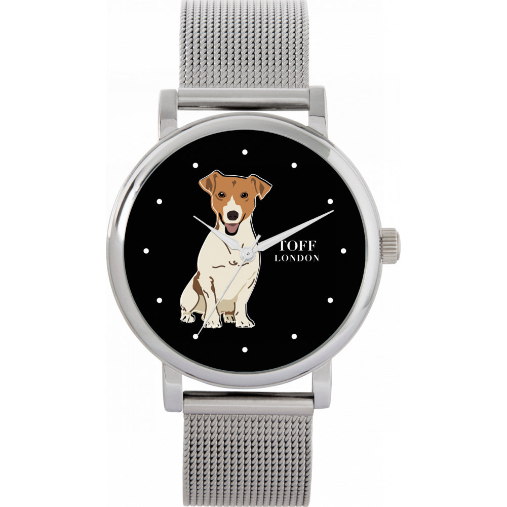 Ladies Beige Jack Russell Terrier Dog Watch
