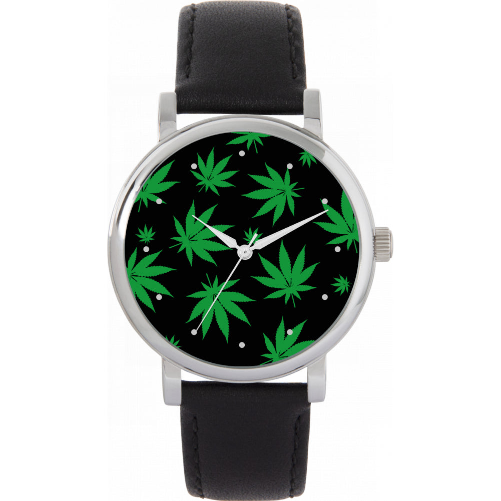 Ladies Green And Black Weed Watch