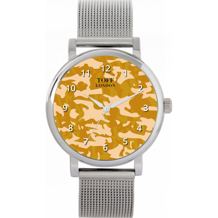 Ladies Traditional Dark Beige Camouflage Watch