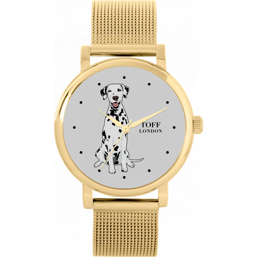 Ladies Black And White Dalmatian Dog Watch